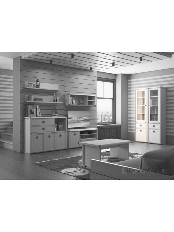 Витрина Magellan 1V1D1S сосна винтаж