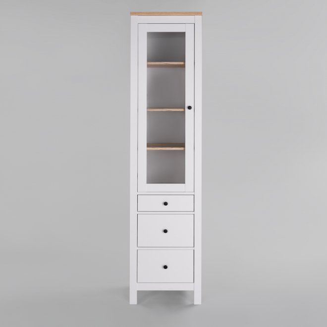 Витрина Сага 50 белый / ясень