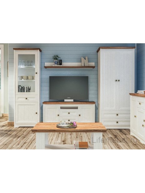 Витрина Тиволи МН-035-01 белый структурный / дуб стирлинг