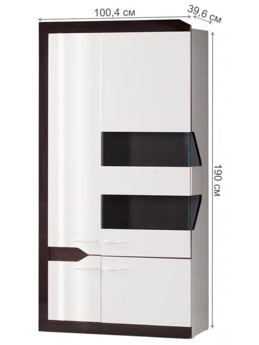 Витрина Ронда №306 венге / белая