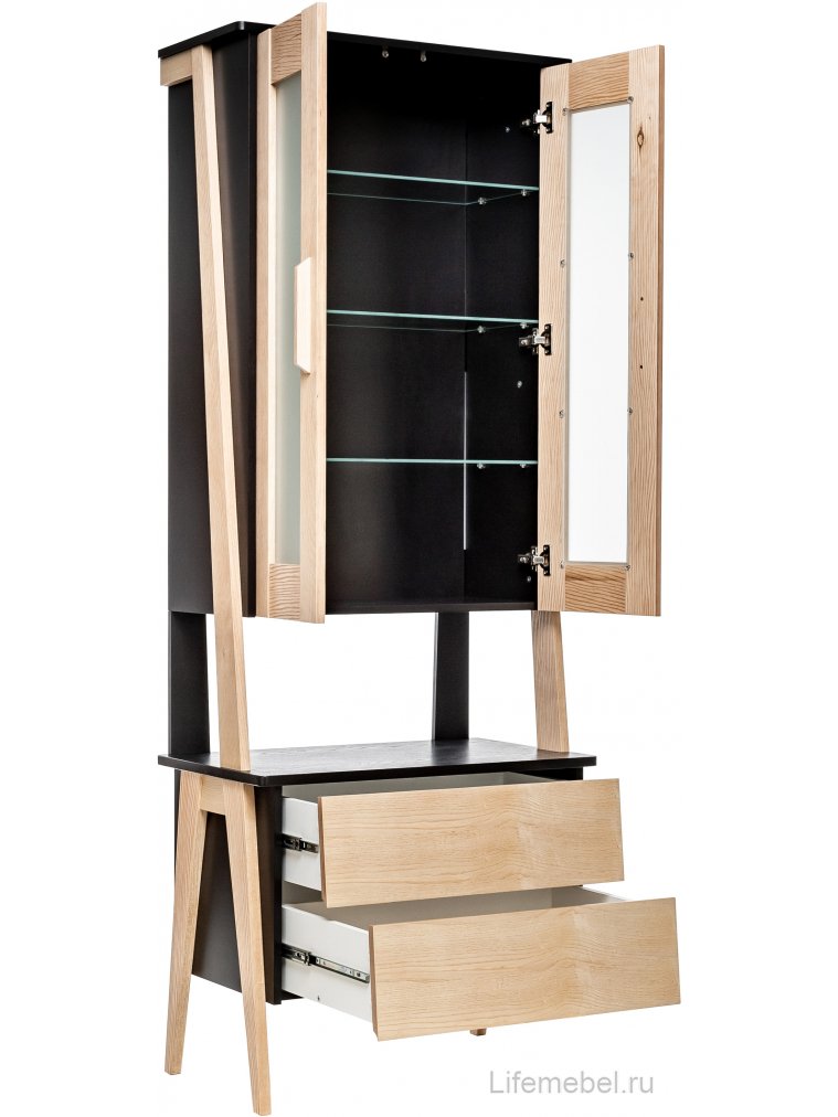 Витрина Сканди-2 дуб / венге