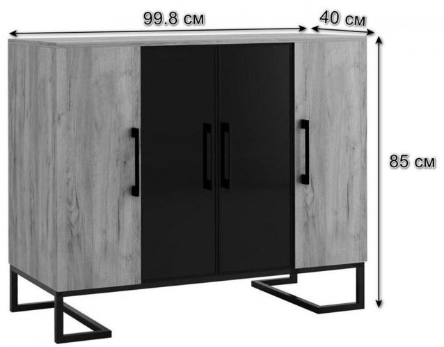 Витрина Loft натуральная