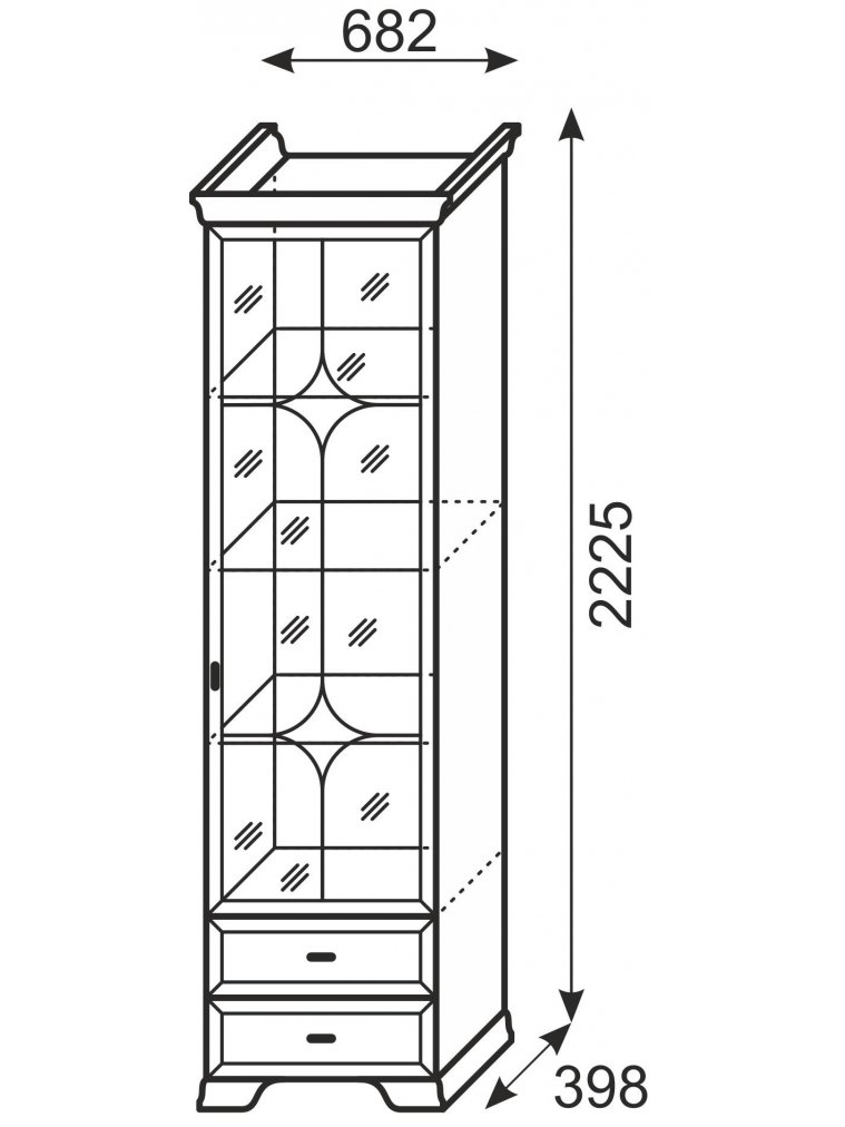 Витрина Венеция 9 бодега светлая
