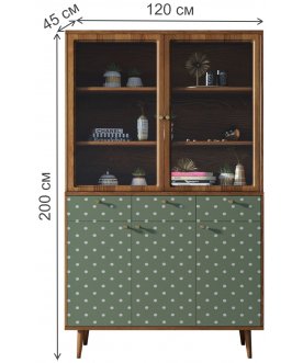 Книжный шкаф Воаб орех / принт 12