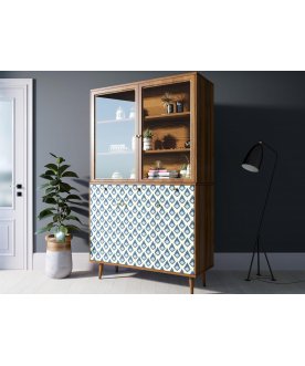 Книжный шкаф Воаб орех / принт 13