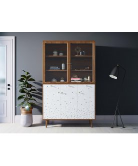 Книжный шкаф Воаб орех / принт 15