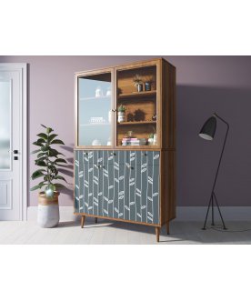 Книжный шкаф Воаб орех / принт 18