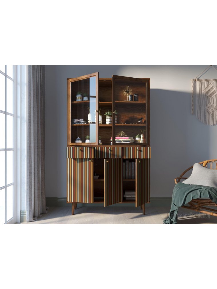 Витрина Воаб орех / принт 20