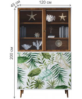 Книжный шкаф Воаб орех / принт 4
