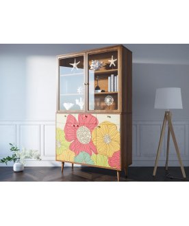 Книжный шкаф Воаб орех / принт 5