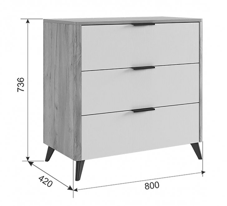 Комод Адам дуб крафт золотой/графит