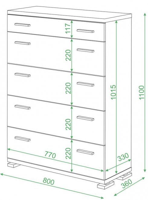Комод КМ-1 белый жемчуг