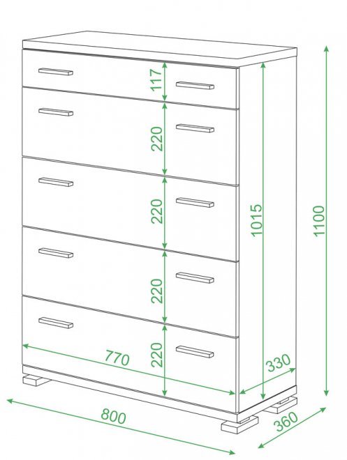 Комод Иланта-1 белый жемчуг / нельсон