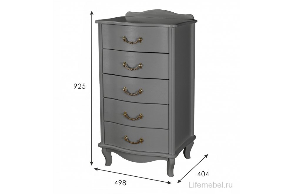 Комод Комод Джульетта 5 ящиков серый