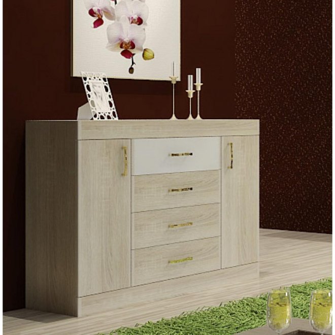 Комод Ника Н25 дуб сонома / белый