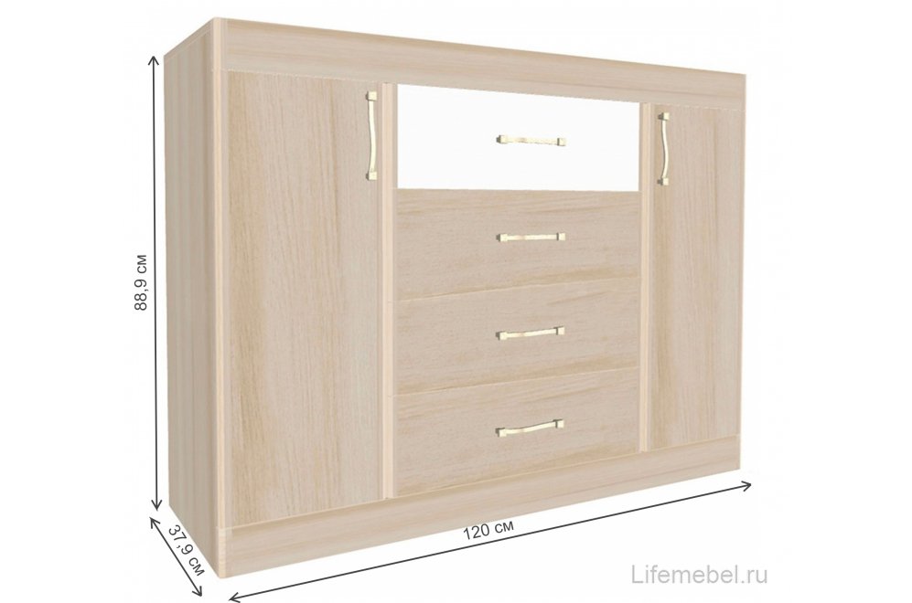 Комод Ника Н25 дуб сонома / белый