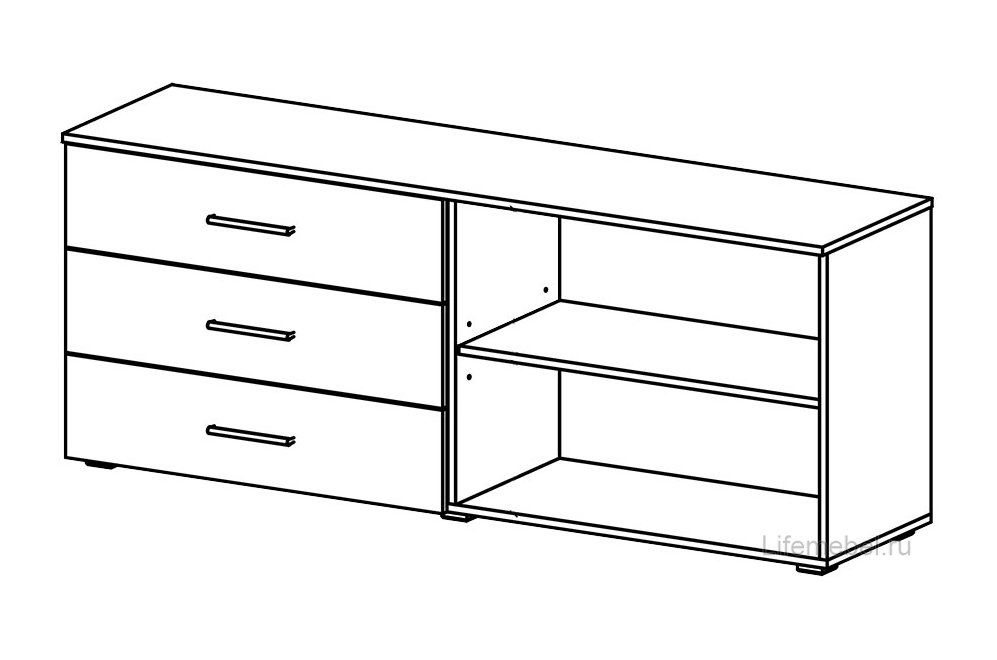 Комод Плутон 6 белое дерево