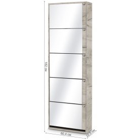 Обувница Комфорт 5S (зеркальная) дуб крафт