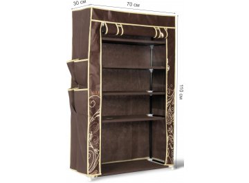 Тумба для обуви SHT-SR1 с чехлом темно-коричневая