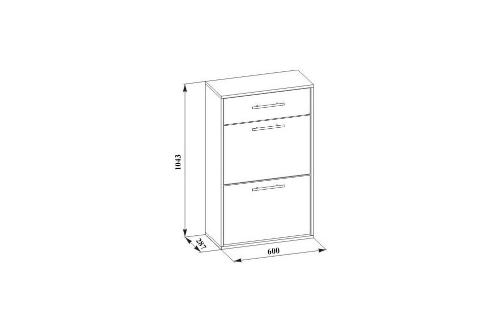 Обувница ТП-2 венге / беленый дуб