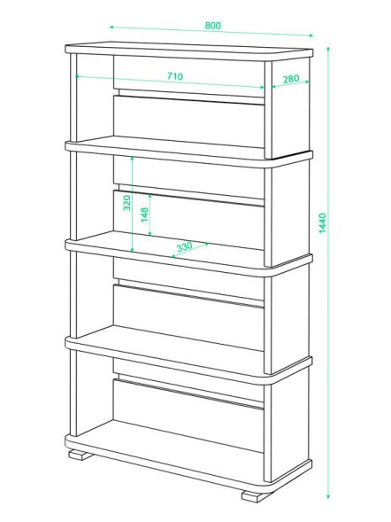 Cтеллаж СБ-25/4 В венге