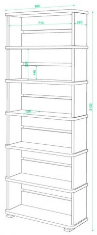 Cтеллаж СБ-25/6 К карамель