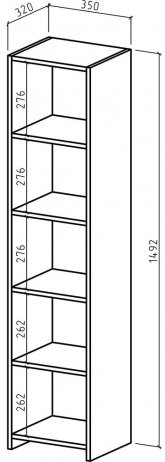 Стеллаж Лайт-1 дуб сонома