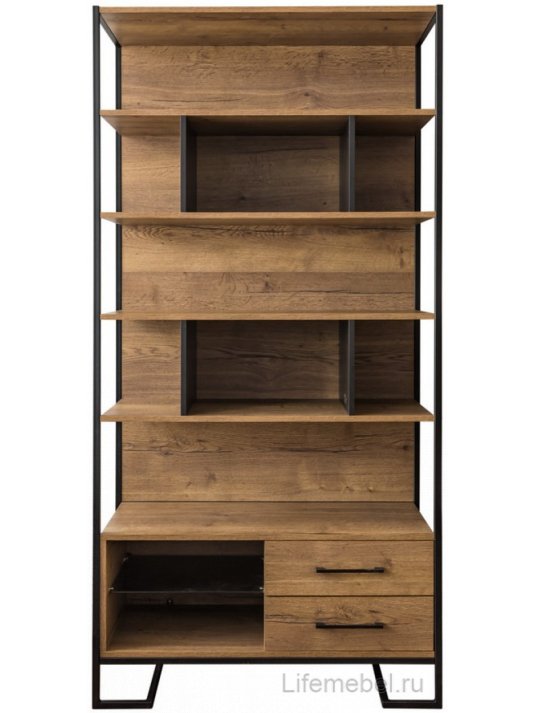 Стеллаж Loft с полкой дуб табак / графит