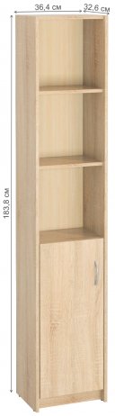 Стеллаж Милана-10 левый дуб сонома