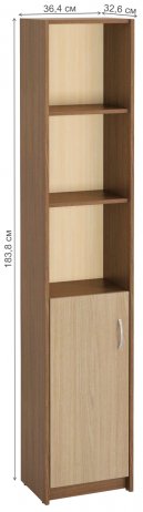 Стеллаж Милана-10 левый ясень темный / ясень светлый