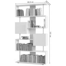 Стеллаж СТ-2 с дверями дуб сонома / белый