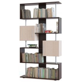 Стеллаж СТ-2 с дверями венге / беленый дуб