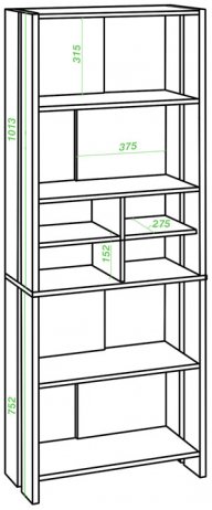 Стеллаж СТЛ-ОВХ НБЕ нельсон / белый