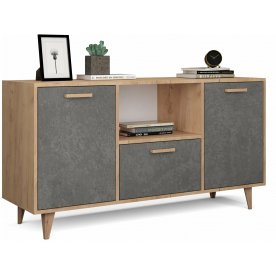 Тумба Эго Т-2 на ножках дуб крафт золотой / камень темный