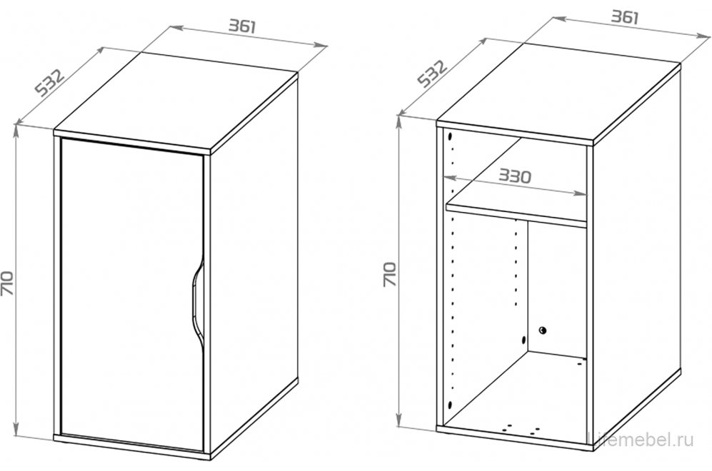 Тумба Ингар ДВ серый / бирюзовый