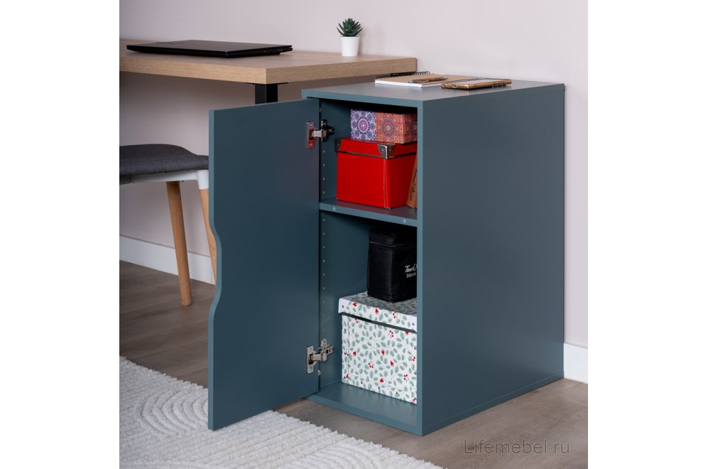 Тумба Ингар ДВ серый / бирюзовый