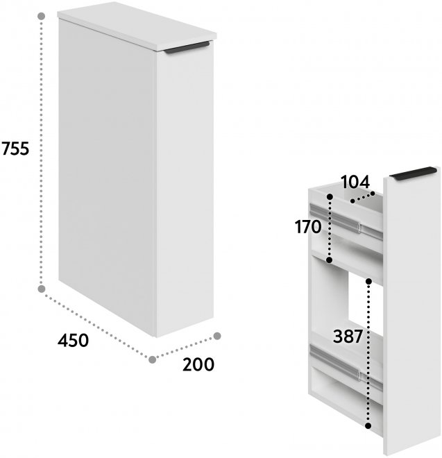 Тумба К-40 белый структурный