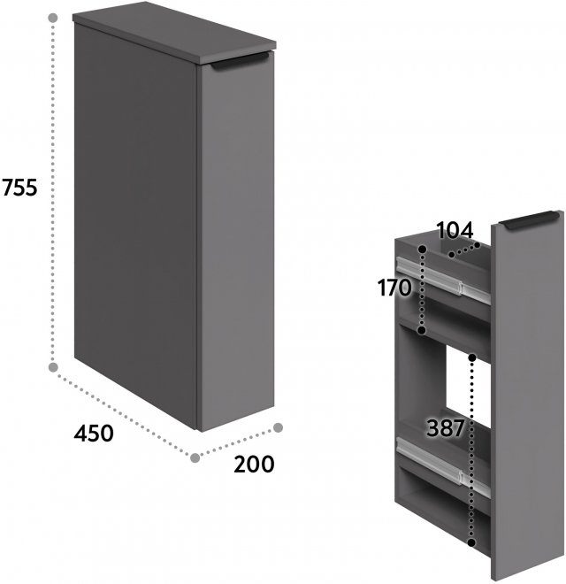 Тумба К-40 серый графит