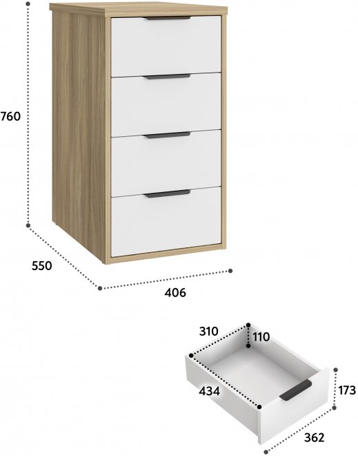 Тумба К-52 блэквуд ячменный / меренга