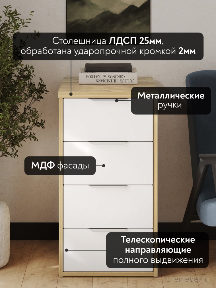 Тумба К-53 блэквуд ячменный / меренга