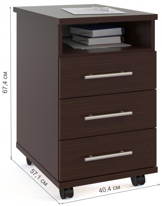 Тумба КТ-12 с ящиками венге