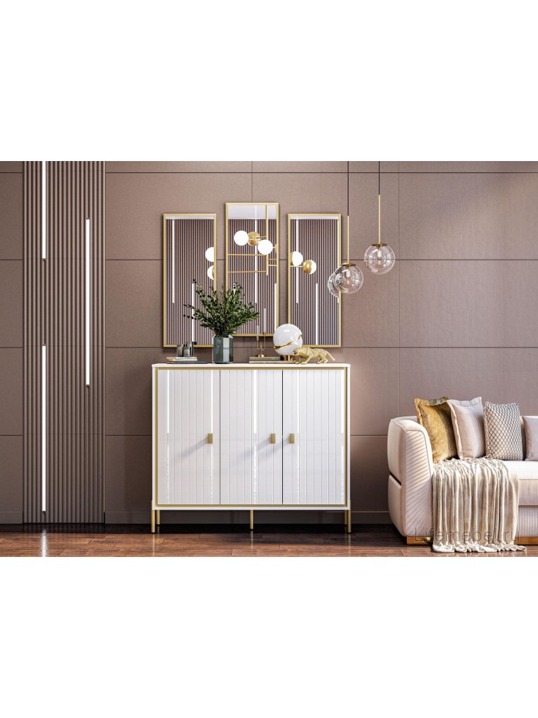 Тумба Люксор МН-042-08 белый глянец / белый глянец