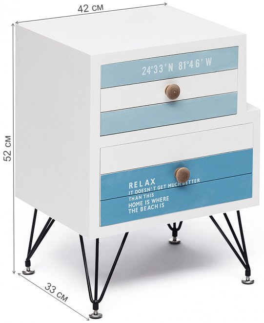 Тумба  Mediterranean mod. 63604 белый / голубой