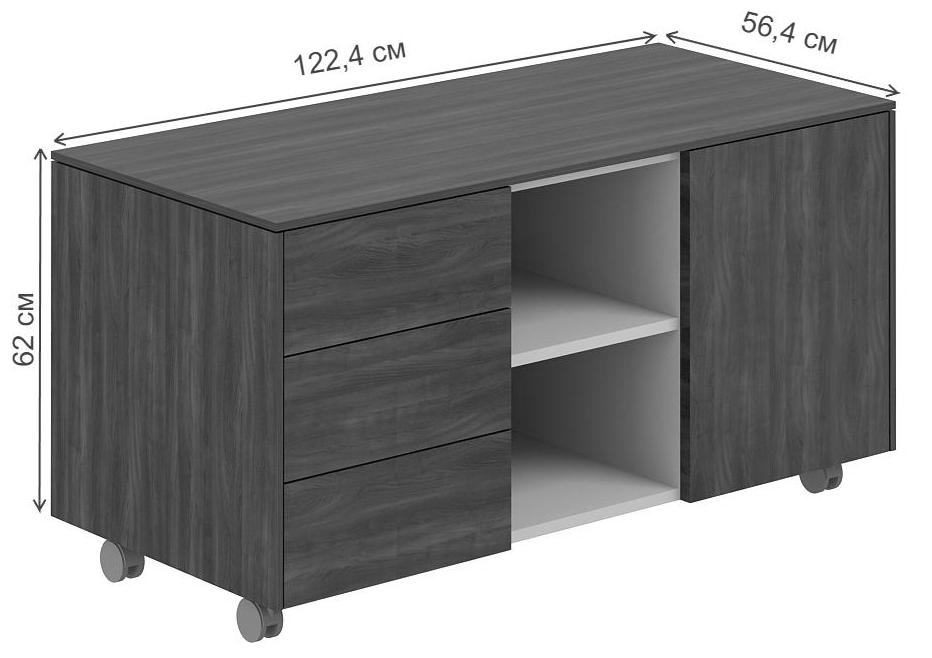 Тумба NZ-0213 бренсон трюфель / серый камень