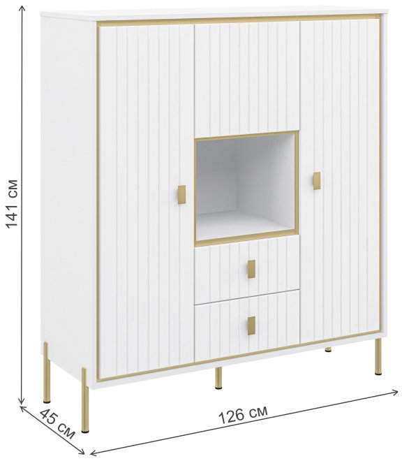 Тумба Люксор МН-042-03 белый глянец / белый глянец