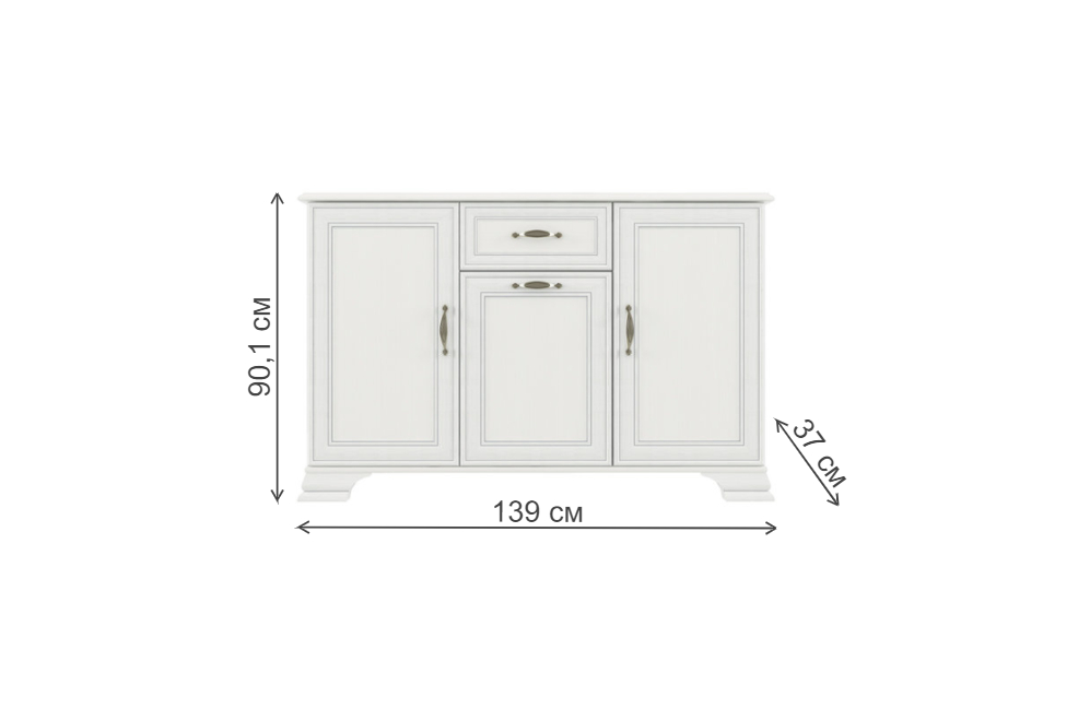 Тумба Tiffany 3D1S вудлайн кремовый