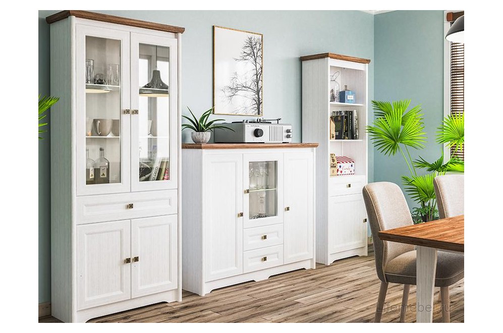 Тумба Тиволи МН-035-04 белый структурный / дуб стирлинг