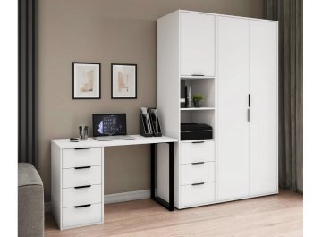 Комплект для кабинета Оптима ОП-100 белый структурный / меренга комплектация 1