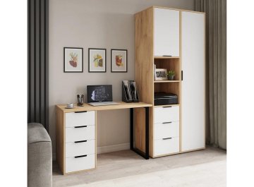 Комплект для кабинета Оптима ОП-101 дуб крафт золотой / графит комплектация 2