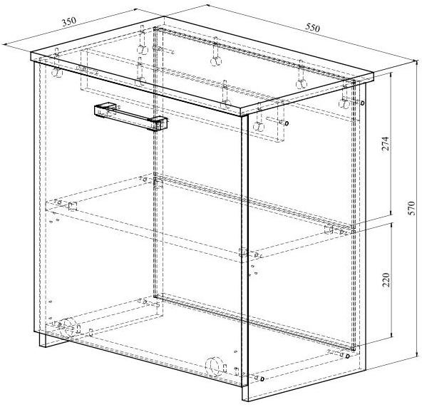 Тумба Агата АТ-10 дуб крафт золотой
